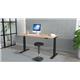 Air 1600 x 800mm Height Adjustable Office Desk Beech Top Cable Ports Black Leg