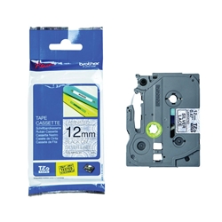 Brother P-Touch TZe Lam Tape Cassette 12mm x 4m Black On Silver Lace Pattern TZEMPSL31