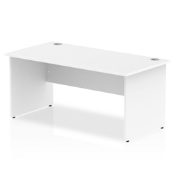 Impulse 1600 x 800mm Straight Office Desk White Top Panel End Leg