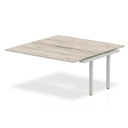 Evolve Plus 1600mm B2B Office Bench Desk Ext Kit Grey Oak Top Silver Frame