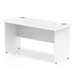 Impulse 1400 x 600mm Straight Office Desk White Top Panel End Leg