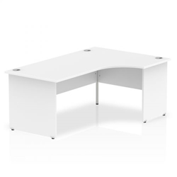 Impulse 1800mm Right Crescent Office Desk White Top Panel End Leg