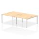 Impulse Bench B2B 4 Person 1400 Silver Frame Office Bench Desk Maple