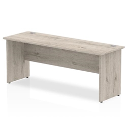Impulse 1800 x 600mm Straight Office Desk Grey Oak Top Panel End Leg