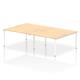 Impulse Bench B2B 4 Person 1400 White Frame Office Bench Desk Maple