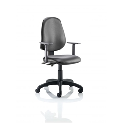 Eclipse Plus II Lever Task Operator Chair With Height Adjustable Arms Black Bonded Leather