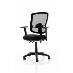Eclipse Plus II Lever Task Operator Chair Deluxe Mesh Back With Height Adjustable Arms Black