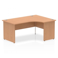 Impulse 1600mm Right Crescent Office Desk Oak Top Panel End Leg