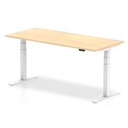 Air 1800 x 800mm Height Adjustable Office Desk Maple Top White Leg