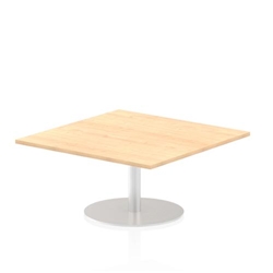 Italia 1000mm Square Coffee Table Maple Top 475mm High Silver Leg