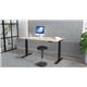 Air 1800 x 800mm Height Adjustable Office Desk Maple Top Cable Ports Black Leg