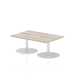 Italia 1200 x 800mm Rectangular Coffee Table Grey Oak Top 475mm High Silver Leg