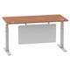 Air Modesty 1600 x 800mm Height Adjustable Office Desk Walnut Top Cable Ports Silver Leg With Silver Steel Modesty Panel