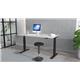 Air 1600 x 800mm Height Adjustable Office Desk Grey Oak Top Black Leg