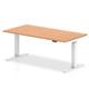 Air 1600 x 800mm Height Adjustable Office Desk Oak Top White Leg