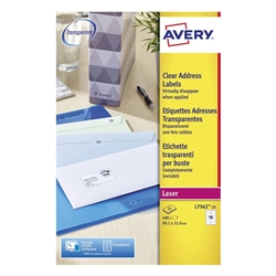 Avery Clear Laser Labels 99x34mm (Pack of 400) L7562-25