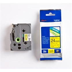 Brother P-Touch TZe Lam Tape Cassette 24mm x 8m Black on Yellow Tape TZE651