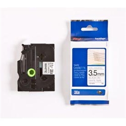 Brother P-Touch TZe Non-Lam Tape Cassette 3.5mm x 8m Black on White Tape TZEN201