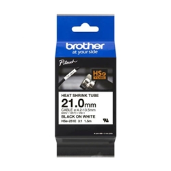 Brother Hse Heat Shrink Tube Tape Cassette 21.0mm x 1.5m Black on White HSE251E