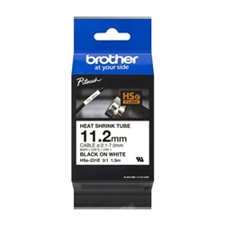 Brother Hse Heat Shrink Tube Tape Cassette 11.2mm x 1.5m Black on White HSE231E