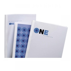 Ibico Thermal Binding Covers 8mm Front PVC Clear Back Gloss A4 White Ref IB387043 [Pack 100]