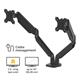Fellowes Dual Monitor Arm Adjustable 360-degree Rotation Black Ref 8042501