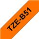 Brother P-Touch TZe Lam Tape Cassette 24mm x 8m Black on Fluorescent Orange Tape TZEB51