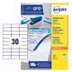 Avery 3489 Multipurpose Labels 100 A4 sheets - 30 White Labels per Sheet
