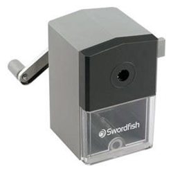 Swordfish Pencil Sharpener Desktop Manual Home/Office Dark Silver Ref 40100