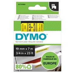 Dymo 45808 D1 Labelmaker Tape 19mm x 7m Black on Yellow S0720880