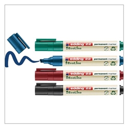 edding e-22 EcoLine Permanent Marker Chisel Tip Assorted Pack 4