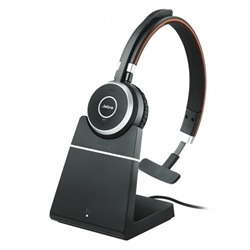 Jabra Evolve 65 SE UC Monaural Wireless Headset Link380 USB-A Adapter + Charging Stand 6593-833-499