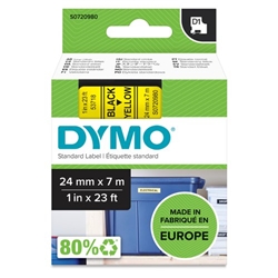 Dymo 53718 24mm x 7m Black on Yellow Tape