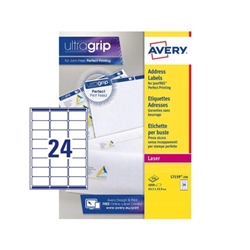 Avery Ultragrip Laser Labels 63.5x33.9mm White (Pack of 6000) L7159-250