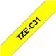 Brother P-touch TZe-C31 (12mm x 5m) Black On Fluorescent Yellow Laminated Labelling Tape