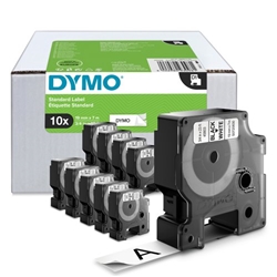 Dymo 45803 D1 19mm x 7m Black on White Tape 10 Pack