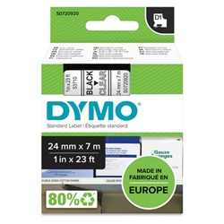 Dymo 24mm D1 Tape Black/Clear 53710 Ref S0720920
