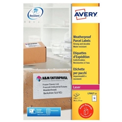 Avery Laser Weatherproof Parcel Label 99x57mm 10 Per A4 Sheet White(Pack 250 Labels)L7992-25