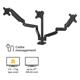 Fellowes Triple Monitor Arm Adjustable 360-degree Rotation Black Ref 8042601