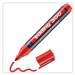 Edding Red 300 Permanent Marker A8 Bullet Box Of 10
