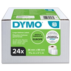 Dymo 99012 24 Rolls of 36mm x 89mm Large Address Permanent Labels