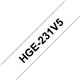 Brother HGE Labelling Tape 12mm x 8m Black on White HGE231V5
