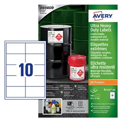 Avery B7173-50 Ultra Resistant Labels 50 sheets - 10 Labels per Sheet