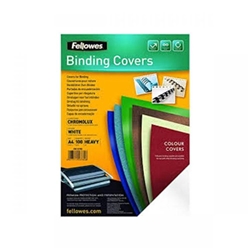 Fellowes 5378006 Binding Cover Chromolux Card A4 Pack of 100 White