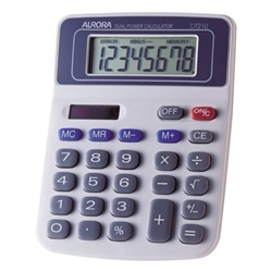 Aurora White/Blue 8-Digit Semi-Desk Calculator DT210