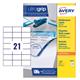 Avery Ultragrip Multipurpose Labels 70x42.3mm 21 Per Sheet White (2100 Pack) 3652