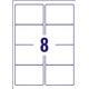 Avery J8565 Clear Inkjet Labels 99.1x67.7mm 8-label sheets Ref J8565-25 - 25 Sheets