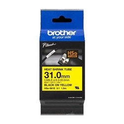 Brother Hse Heat Shrink Tube Tape Cassette 31.0mm x 1.5m Black on Yellow HSE661E