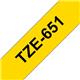 Brother P-Touch TZe Lam Tape Cassette 24mm x 8m Black on Yellow Tape TZE651