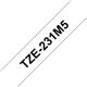 Brother P-Touch Tze Lam Labelling Tape Cassettes 12mmx8m Black/White Tape (Pack of 5) TZE231M5